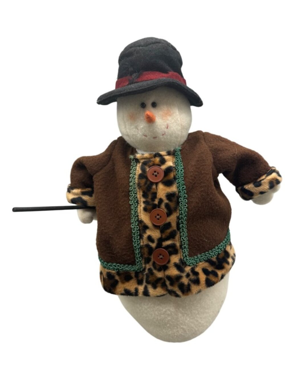 Vintage Artisan Flair Inc. Snowman Plush Decoration Brown Felt Coat 16" READ